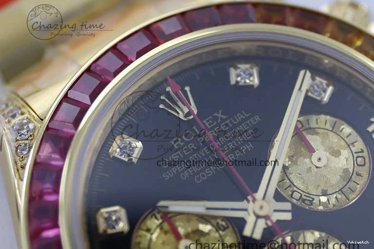 Diamonds YG Edition 1:1 Best Steel YG TWF on YG Dial Daytona A7750 116595RBOW 904L Bracelet Black 0306